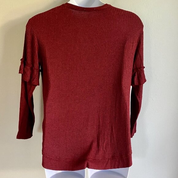 Democracy Long Sleeve Maroon Top Womens Large - Picture 7 of 11